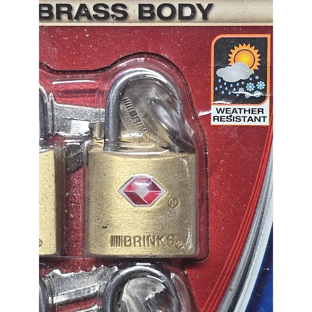 Brinks Solid Brass Locks (4) with Keys TSA Accepted Manufactured Sealed READ